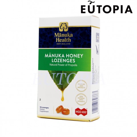 Manuka Health蜜紐康 MGO400+ (UMF13+)麥蘆卡蜂蜜蜂膠潤喉糖15粒裝 9421023626663